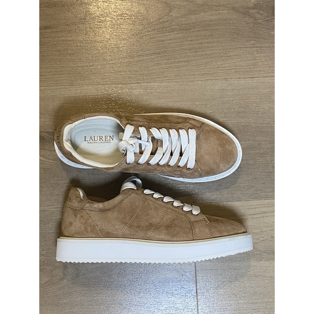 Lauren Ralph Lauren Angeline Brown Suede Shoes Sneakers Comfort Women's 6 (NWOB)